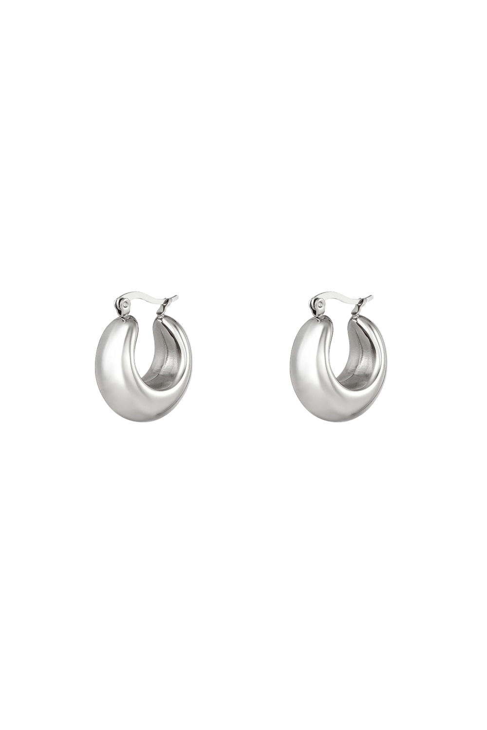 Bold small silver hoops