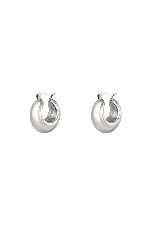 Bold small silver hoops