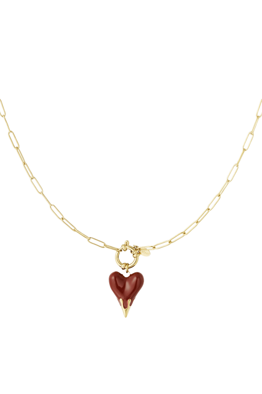 Heart on fire necklace