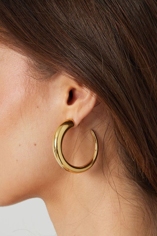 Half thick hoop earrings