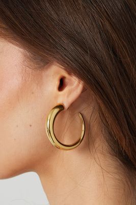 Half thick hoop earrings