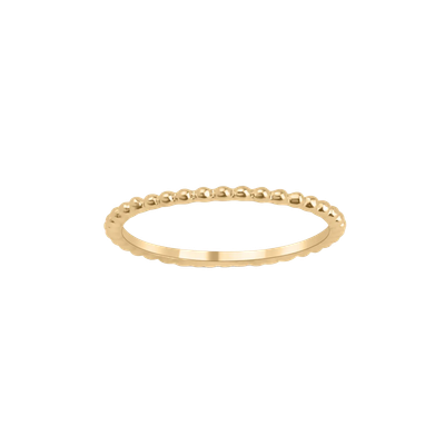 Bubble Stacking Ring with little balls, gold plated brass, perfect for stacking with other rings from Josephina Jewelry and Maison Maeva.