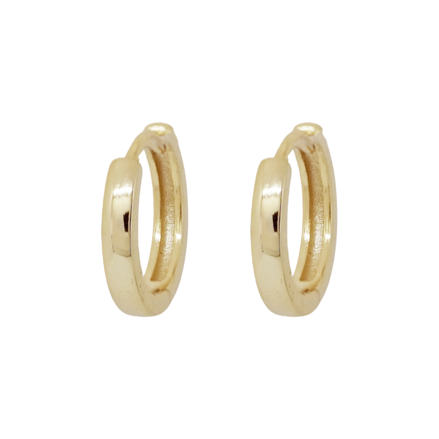 Small Square Huggies 11mm, plated with 14K gold over 925 silver, by Maison Maeva.
