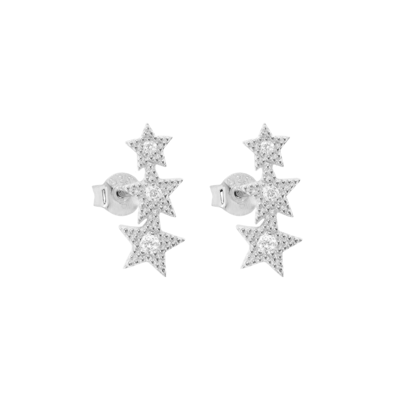 Twinkling Star Studs Silver