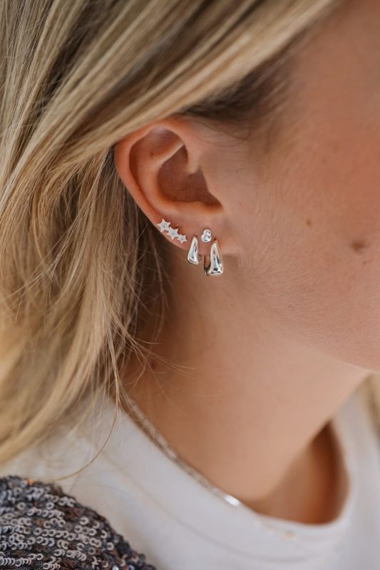 Twinkling Star Studs Silver