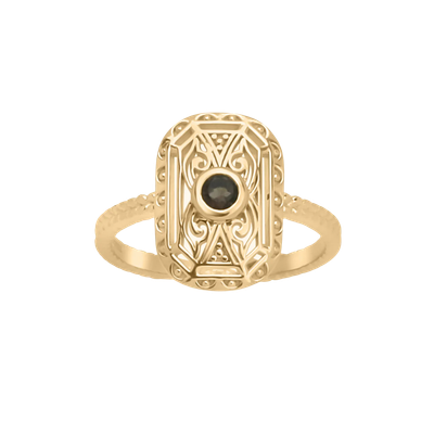 Nova Art Deco Smoky Ring