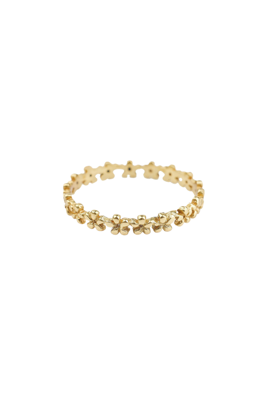 Flower circle pinky ring