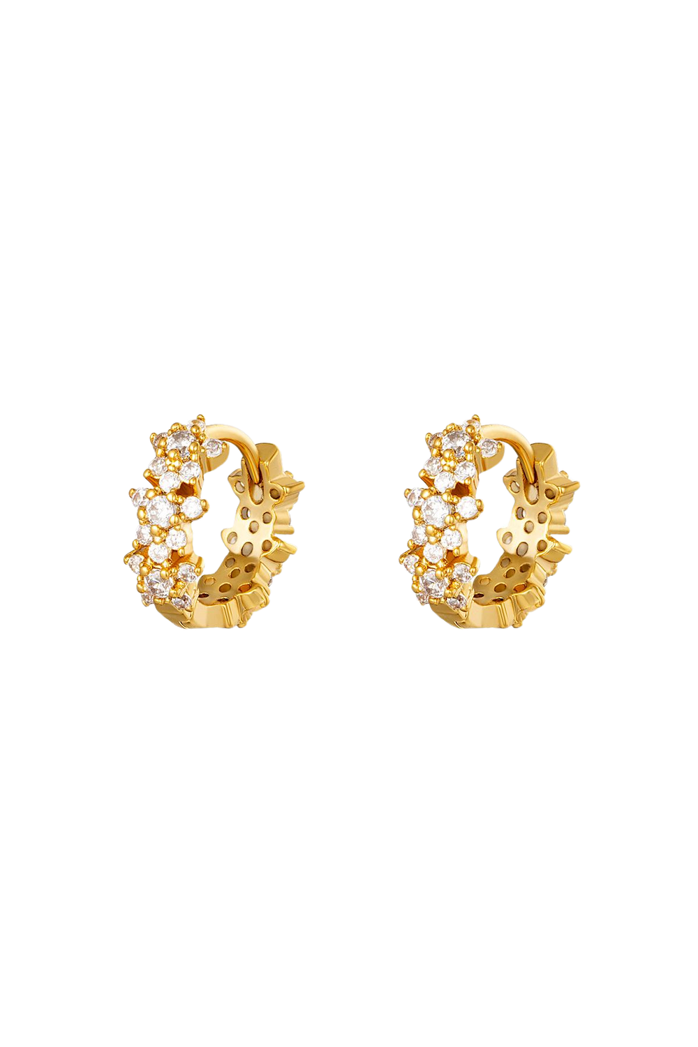 Star rhinestone hoop earrings