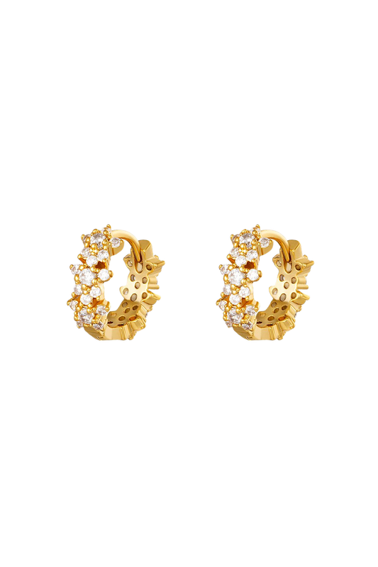 Star rhinestone hoop earrings