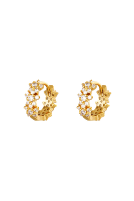 Star rhinestone hoop earrings