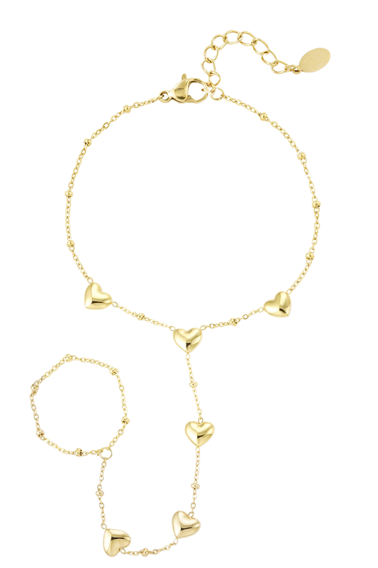 Big love hand chain bracelet