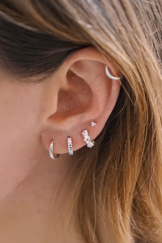 Tiny Three Dot Studs Silver
