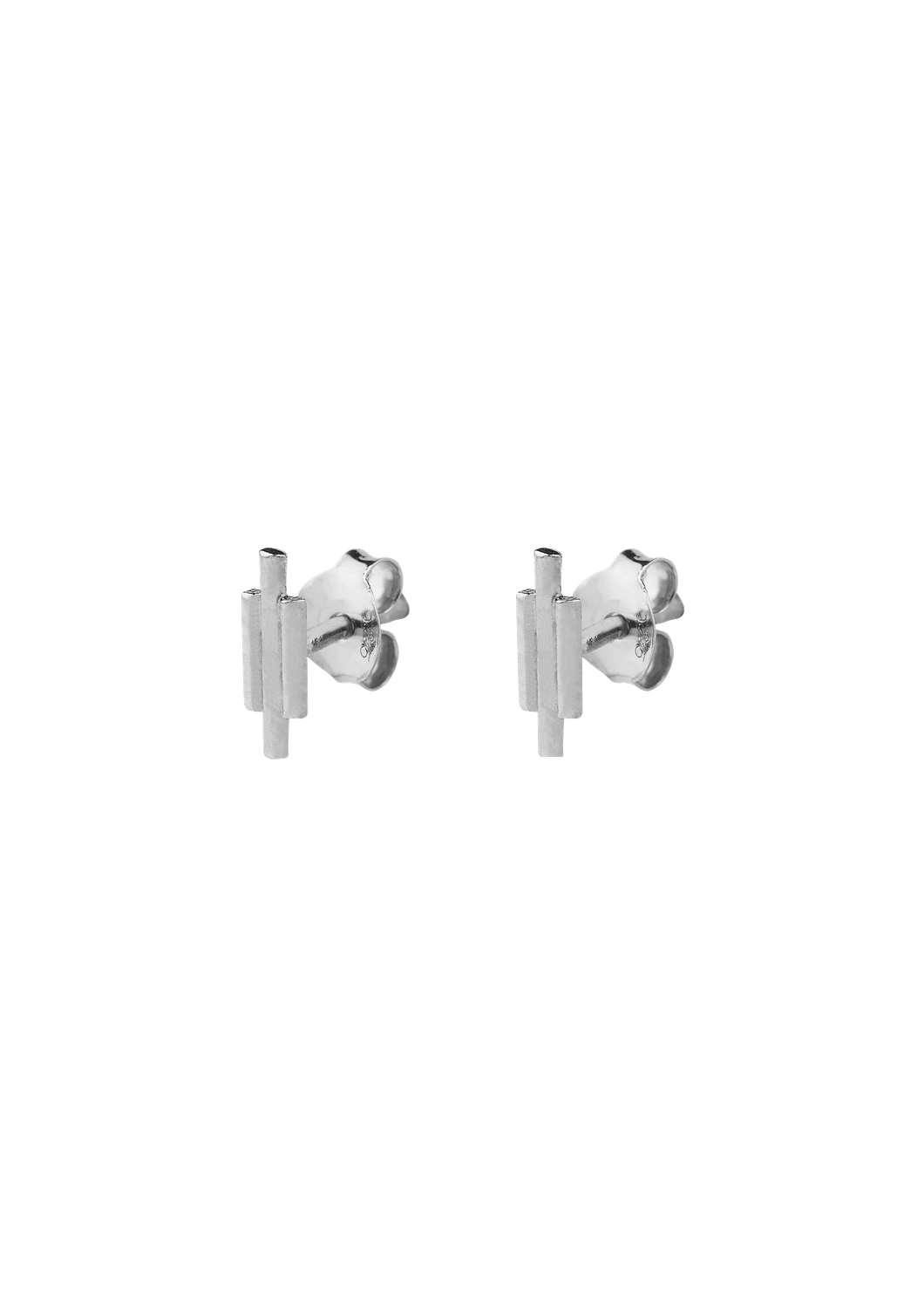 Triple stripe stud Silver