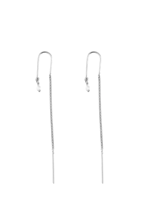 Long Pearl thread earring Silver