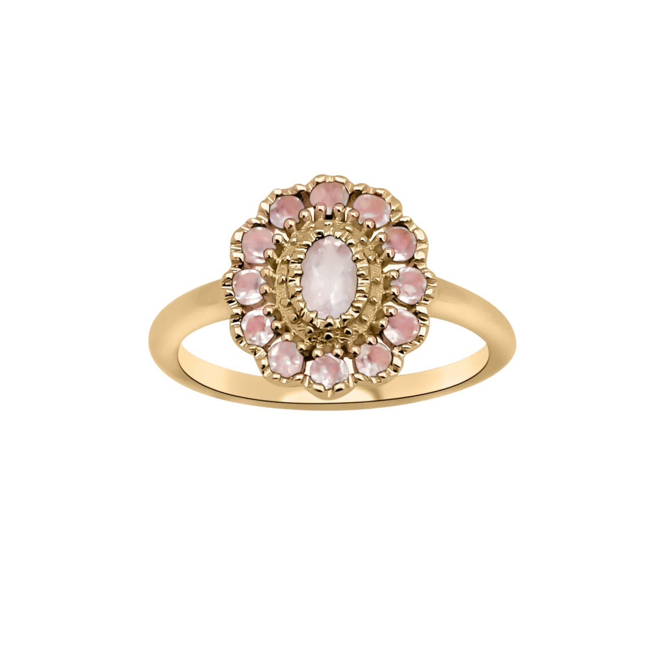Kae Rose Quartz Flower ring