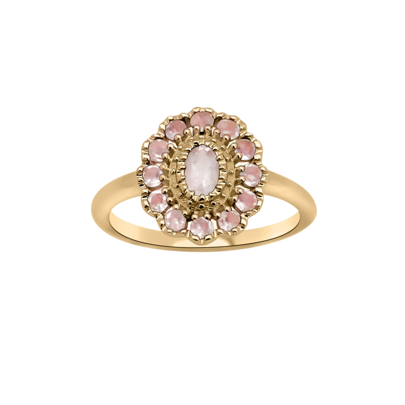 Kae Rose Quartz Flower ring