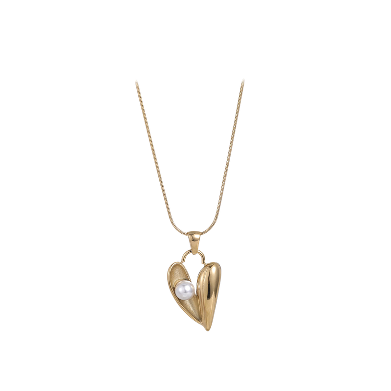 Pearl Heart Drop Necklace