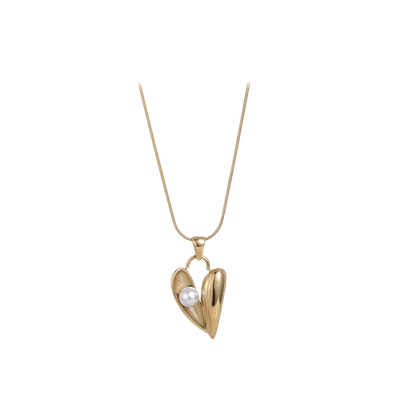 Pearl Heart Drop Necklace