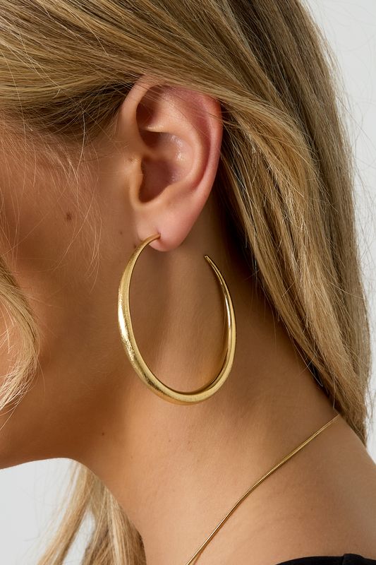 Silver Brushed Chique Hoops Large