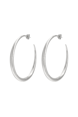Silver Brushed Chique Hoops Large