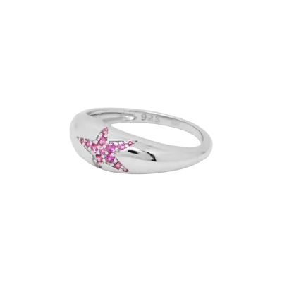 Pink Stellar Silver Ring