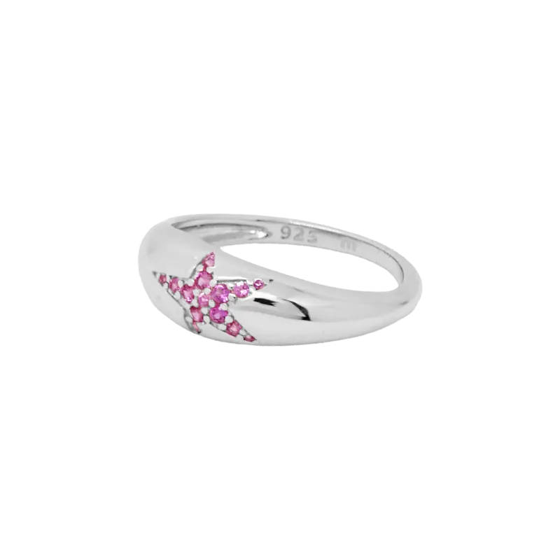 Pink Stellar Silver Ring