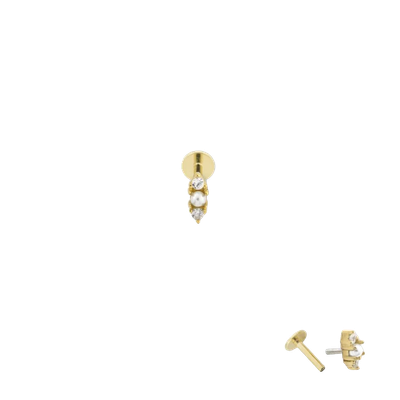 Gold Zirkonia Pearl Piercing