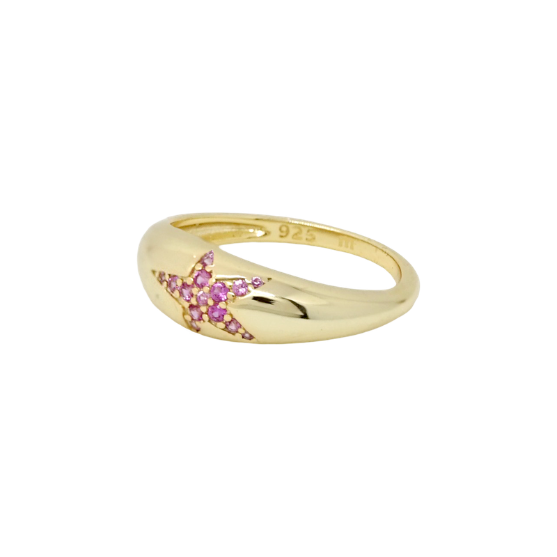 Pink Stellar Golden Ring