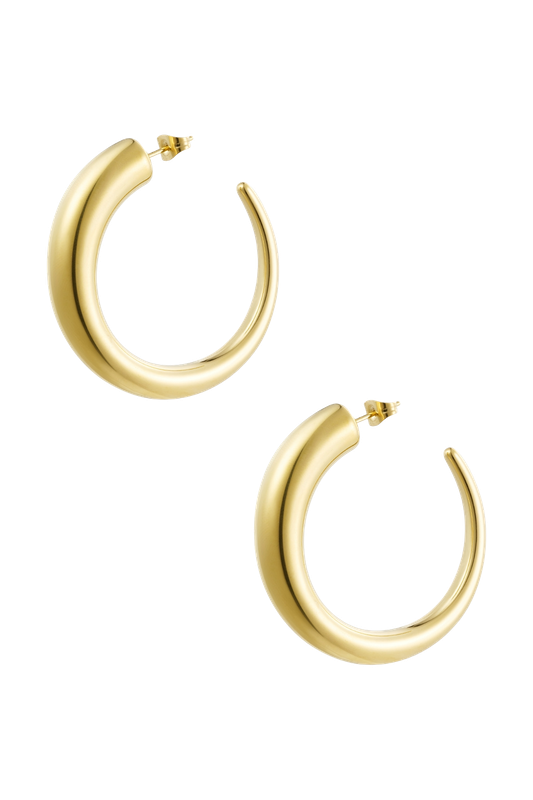 Half thick hoop earrings
