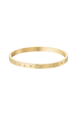 Stars Bangle Gold by Maison Maeva – Stainless steel bracelet with star details, gold-plated stainless steel and lightweight.