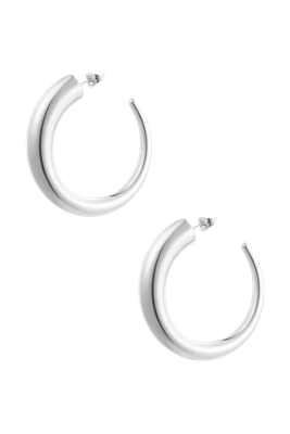 Half thick hoop earrings