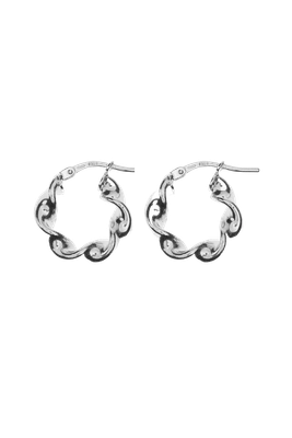 Twisted Tiny Silver Hoops