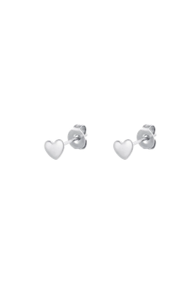 Sweet tiny heart silver earrings