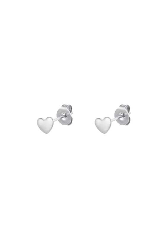 Sweet tiny heart silver earrings
