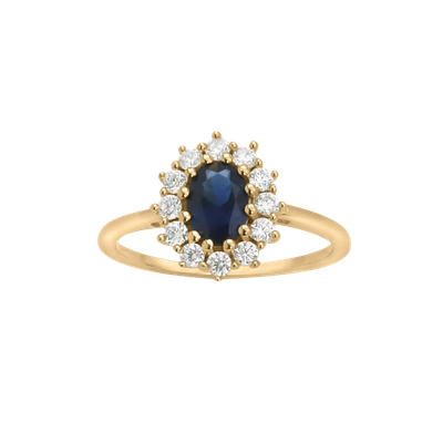 Lady Diana Ring Blue gold