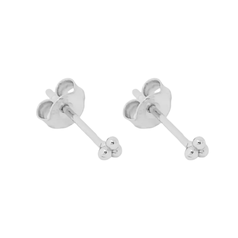 Tiny Three Dot Studs Silver