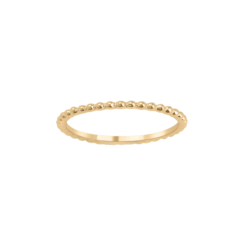 Bubble Stacking Ring with little balls, gold plated brass, perfect for stacking with other rings from Josephina Jewelry and Maison Maeva.