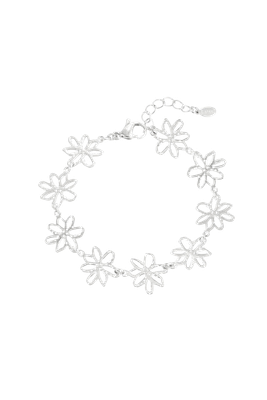 Flower Party Bracelet by Maison Maeva – Stainless steel bracelet with flower-shaped details, silver and lightweight.

