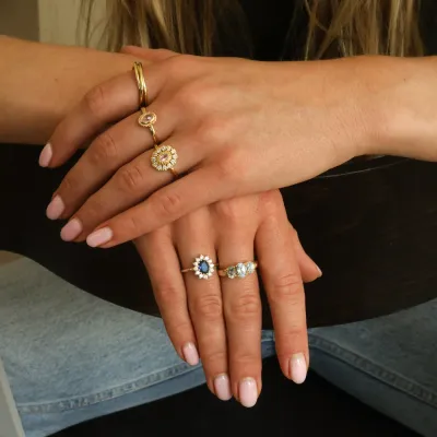Lady Diana Ring Blue gold