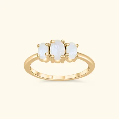 Vintage Triple Moonstone Ring