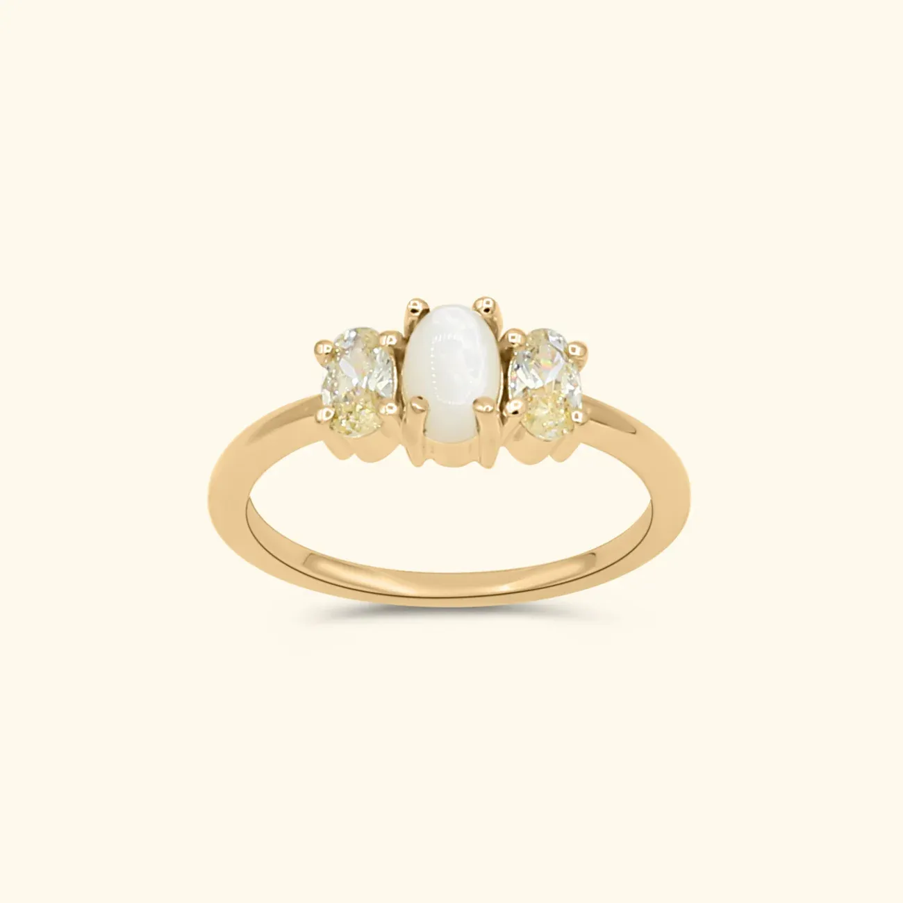 Vintage Triple Canary Pearl Ring