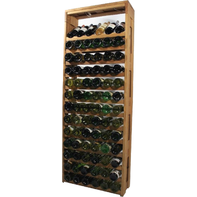 OAKZZ Tall Rack, massief eiken wijnrek voor 84 flessen wijn