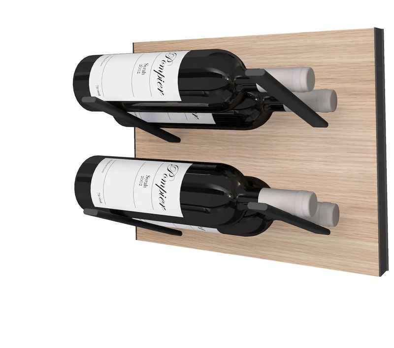 STACT Premier L-type Oak & Black wijnrek aan de muur