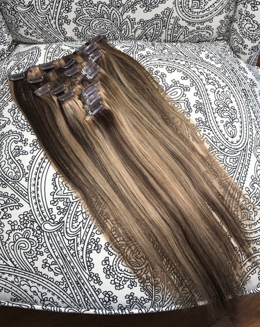 Clip-In Hair Extension Brown Mixer #4/27