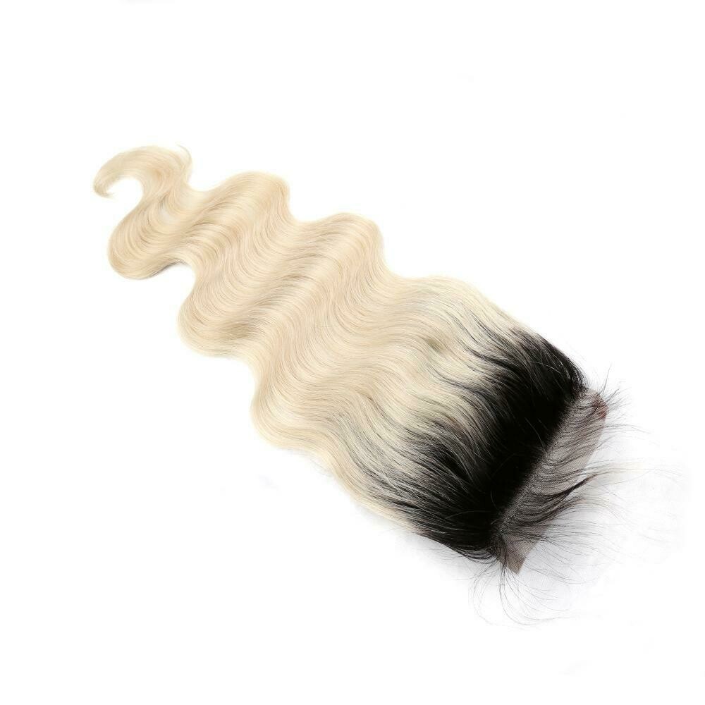 Dark Root Blonde Lace Closure, length: 12&quot;, Texture: Body Wave