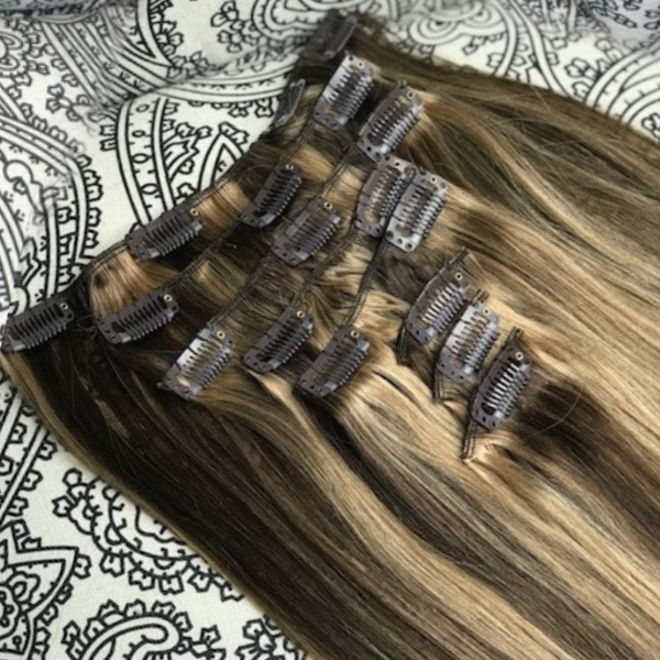 Clip-In Hair Extension Brown Mixer #4/27