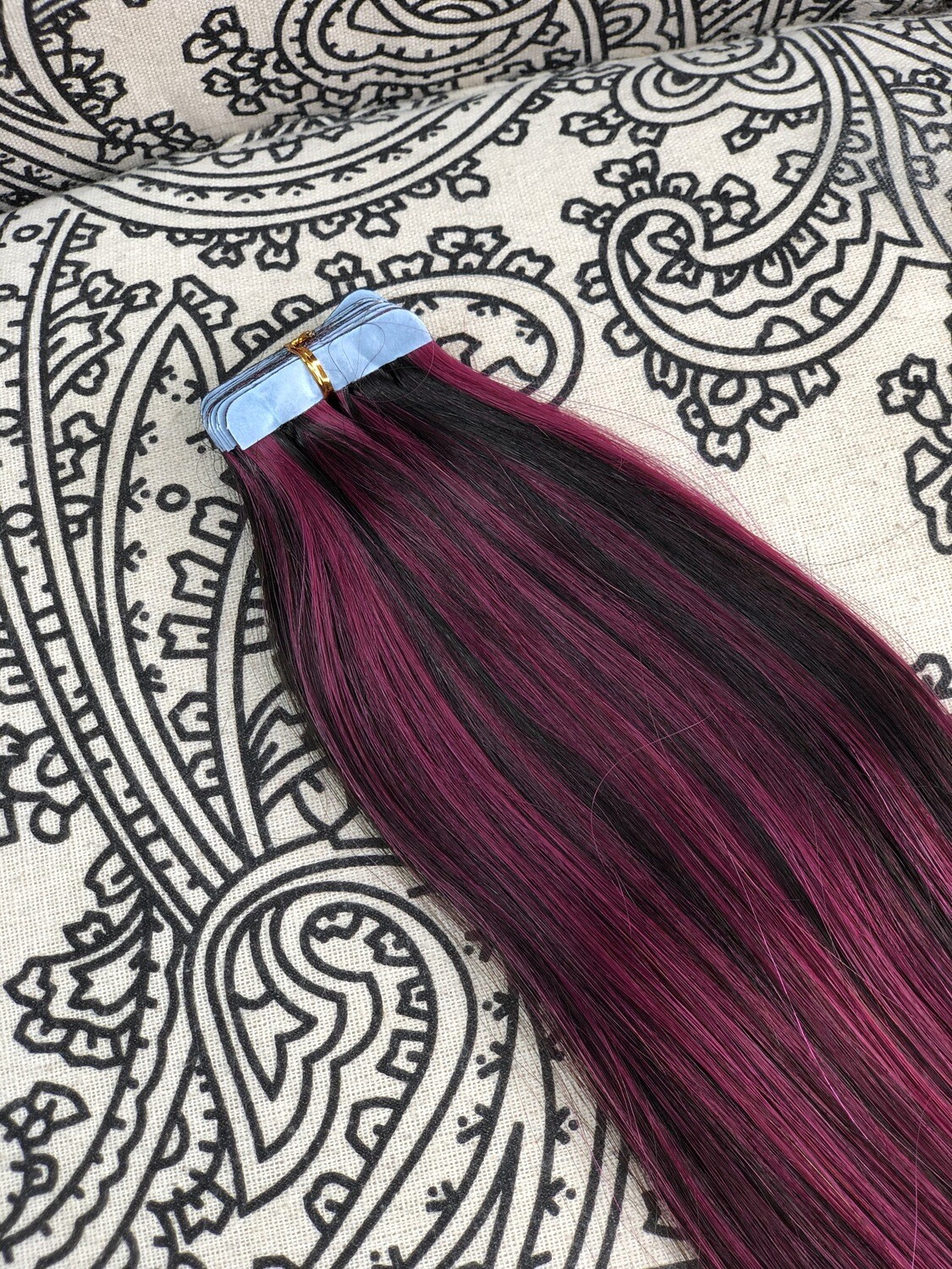 Tape-In Hair Extension Red Mixer #1B/Burgundy