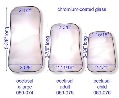 Photography Mirror, Chromium Coated Glass, occlusal adult