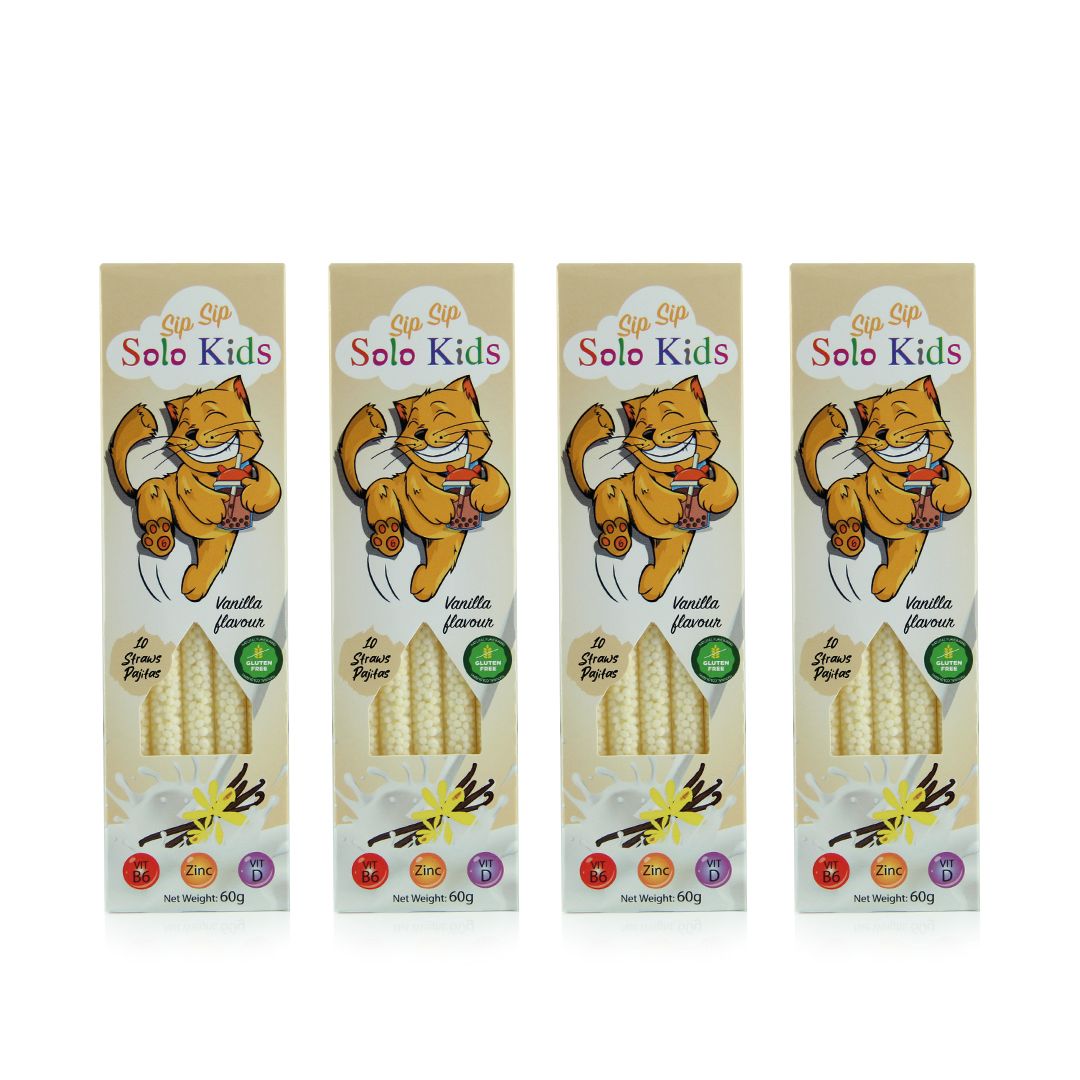 Sip Sip Straw Pack 4 cajass: Sabor Vainilla