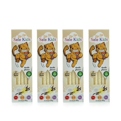 Sip Sip Straw Pack 4 cajass: Sabor Vainilla
